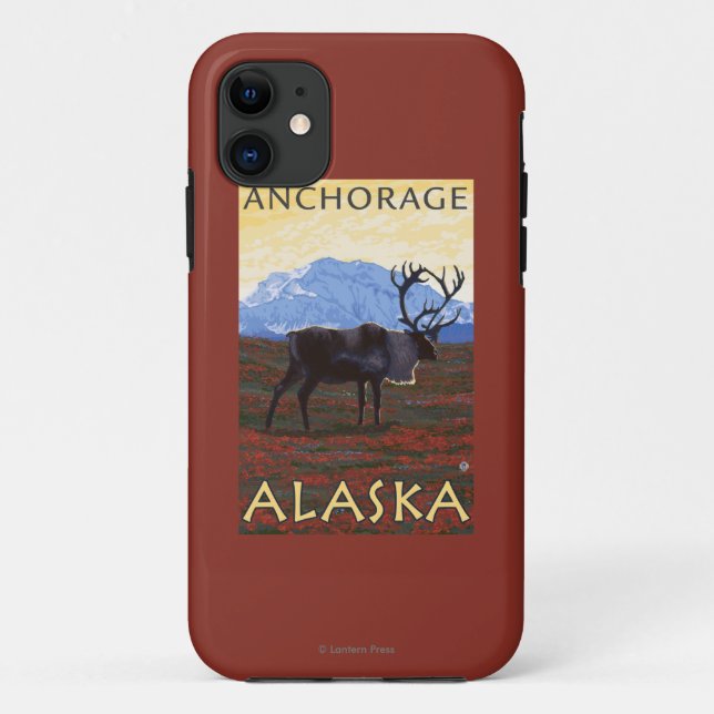 Coques Case-Mate iPhone Scène de caribou - Anchorage, Alaska (Dos)