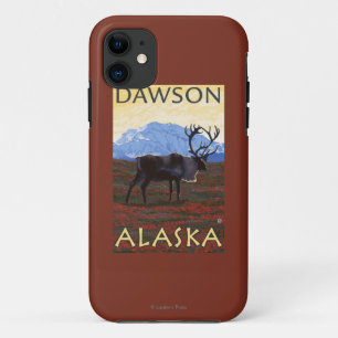 Coque iPhone 11 Scène de caribou - Dawson, Alaska