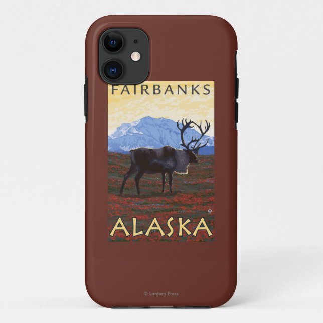 Coques Case-Mate iPhone Scène de caribou - Fairbanks, Alaska (Dos)