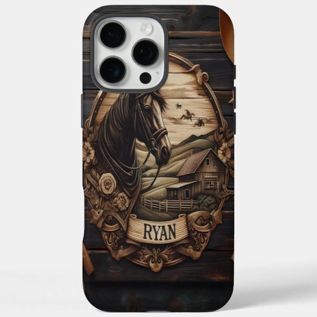 Coques Case-Mate iPhone Scène de ferme de chevaux sculptés (Verso)