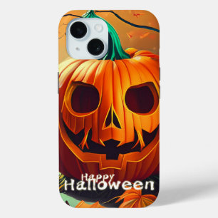 Coque Case-Mate iPhone Scène de forêt automnale classique avec citrouille