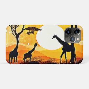 Case-Mate iPhone Case Scène de girafe au coucher du soleil de Savannah e