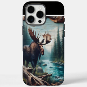 Coque iPhone 16 Pro Max Scène de la rivière Moose