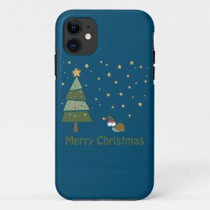 Coque iPhone 11 Scène de Noël de l'escargot d'elfe