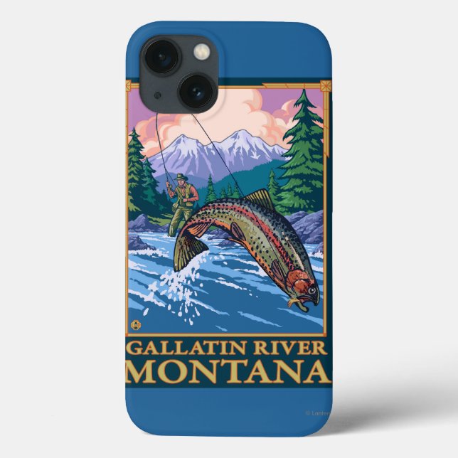 Coques Case-Mate iPhone Scène de pêche de mouche - rivière de gallatine, (Verso)