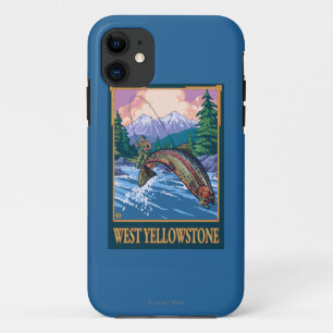 Coques Pour iPhone Scène de pêche de mouche - Yellowstone occidenta