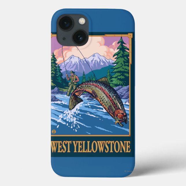 Coques Case-Mate iPhone Scène de pêche de mouche - Yellowstone occidental (Verso)