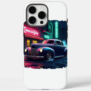 Coque iPhone 16 Pro Max Scène de rue rétro Art