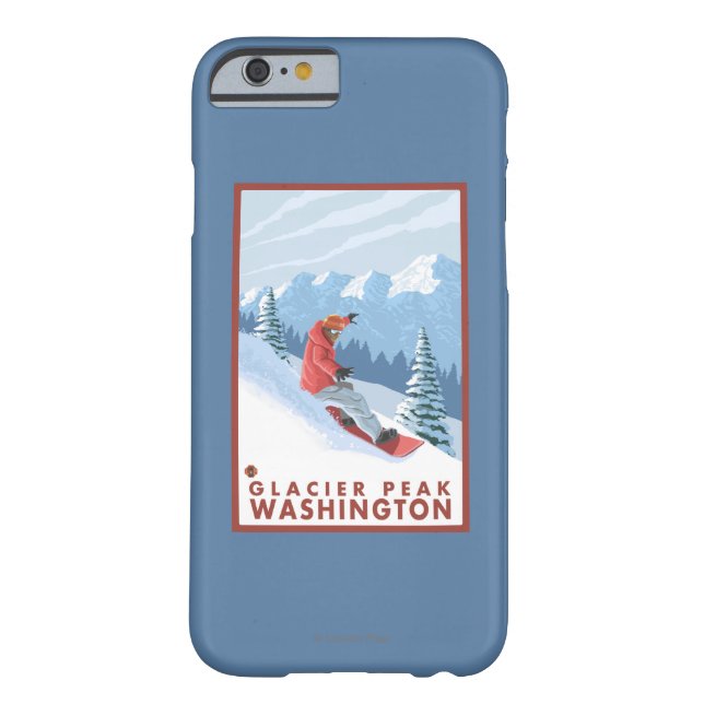 Coques Case-Mate iPhone Scène de surfeur - crête de glacier, Washington (Dos)
