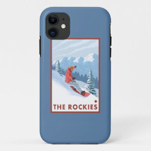 Coque iPhone 11 Scène de surfeur - les Rocheuses