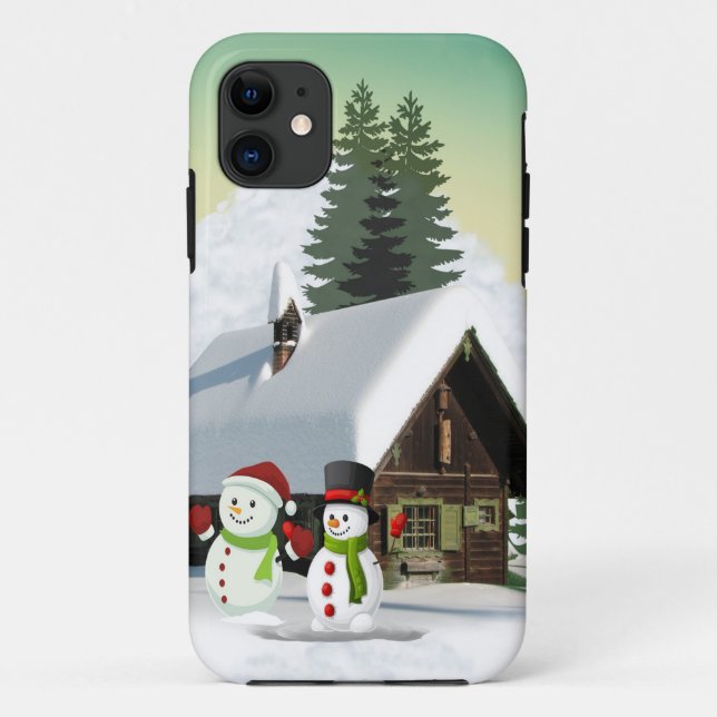 Coques Case-Mate iPhone Scène des neiges de Noël (Dos)
