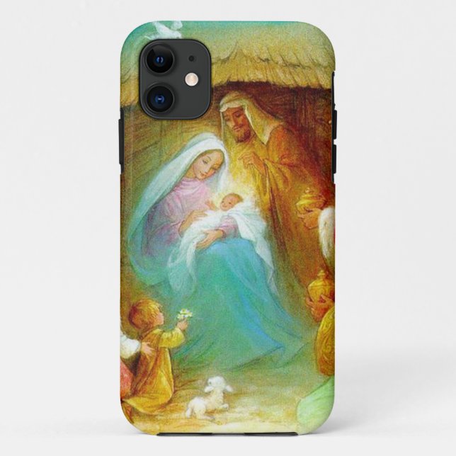 Coques Case-Mate iPhone Scène élégante de nativité, Mary Jésus Joseph (Dos)