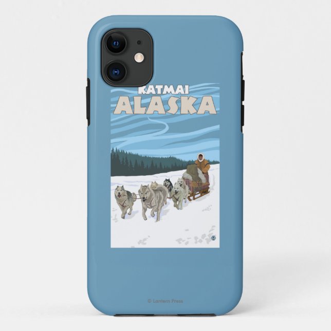 Coques Case-Mate iPhone Scène Sledding de chien - Katmai, Alaska (Dos)