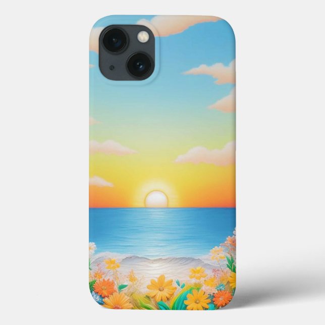 Coques Case-Mate iPhone Scène vibrante de papier craft de vagues océanique (Verso)