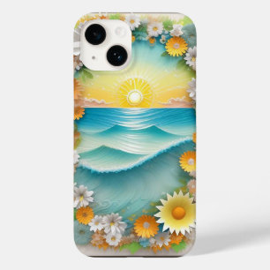 Coque Case-Mate iPhone Scène vibrante de papier craft de vagues océanique