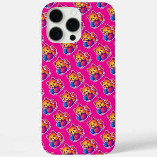 Coque iPhone 16 Pro Max Scène Whimsical de Tricot de chats Kawaii avec sur