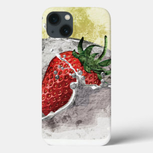 iPhone 13 Coque Schéma artistique de fraise éclaboussante