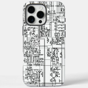 Coque iPhone 16 Pro Max Schéma de circuit imprimé de carte de circuit élec