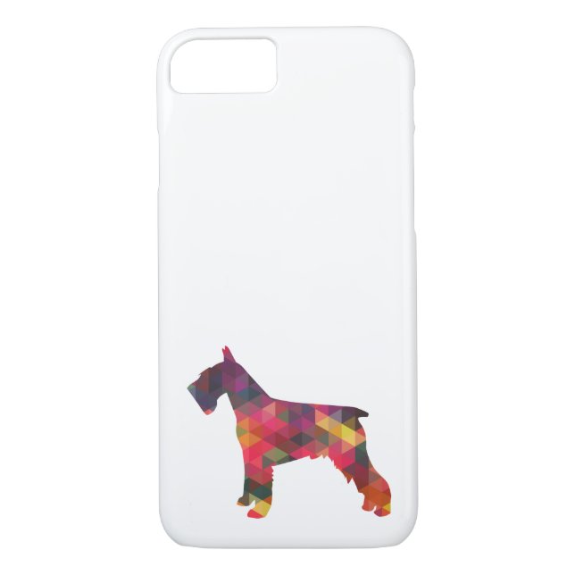 Coques Case-Mate iPhone Schnauzer Chien race Geo Silhouette Multi (Dos)