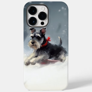 Coque Case-Mate iPhone Schnauzer miniature neige de Noël hiver