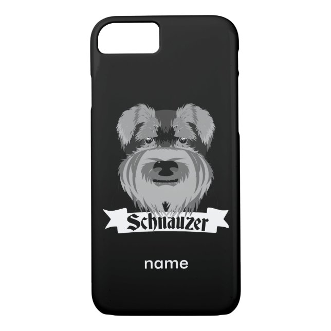 Coques Case-Mate iPhone Schnauzer noir et gris (Dos)