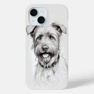 Coque Case-Mate iPhone Schnauzer Portrait Crayon