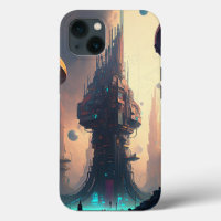 Science Fiction Futuriste Ville Coque-Mate iPhone