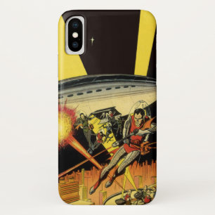 Coque iPhone X Science-fiction vintage, aliens de science-fiction