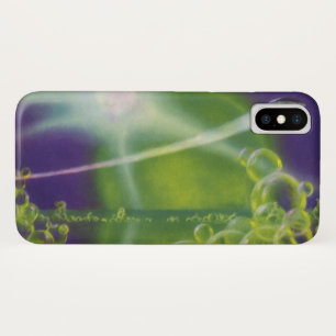 Coque iPhone X Science-fiction vintage bulles vertes de la planèt