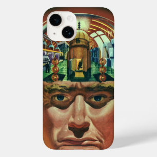 Coque Pour iPhone 14 Science-fiction vintage, Cerveau Alien en laborato