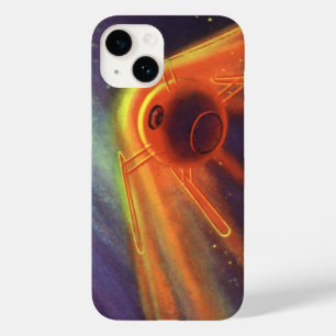 Coque Case-Mate iPhone Science-fiction vintage, fusée lumineuse dans l'es
