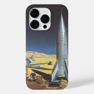 Coque Pour iPhone 14 Pro Science-fiction vintage Planète désertique avec ro