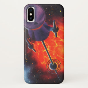 Coque iPhone X Science-fiction vintage, Sci Fi Rocket, Red Planet