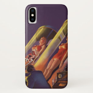 Coque iPhone X Science-fiction vintage, Sci Fi Scientists in Lab