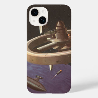 Coque Case-Mate iPhone Science-fiction vintage, station spatiale avec pla