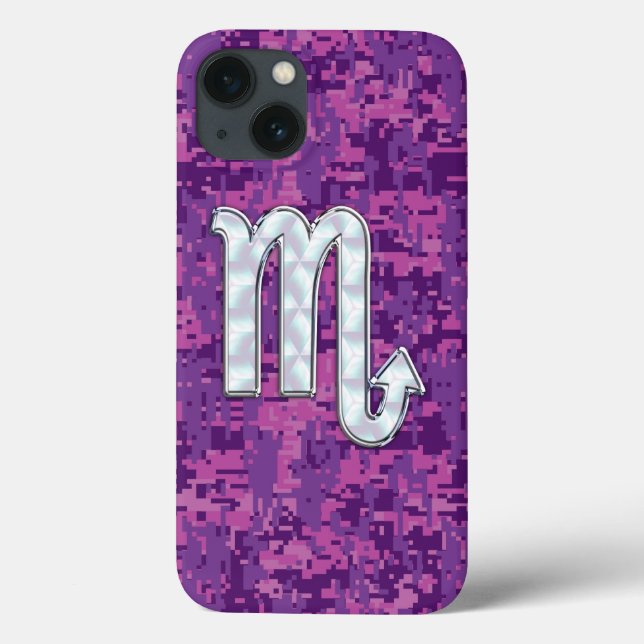 Coques Case-Mate iPhone Scorpio Zodiac Connexion Pink Fuchsia Camo numériq (Verso)
