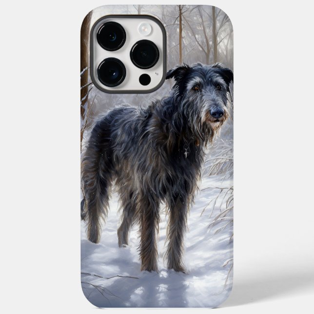 Coques Case-Mate iPhone Scottish Deerhound Laissez-le neiger Noël (Verso)