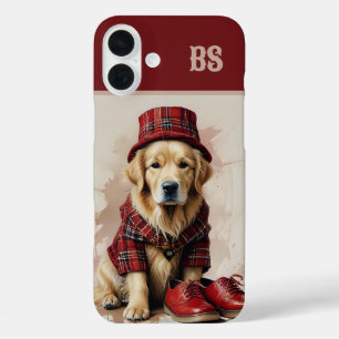 Coque Pour iPhone 16 Plus scottish landlord chien en kilt et casquette