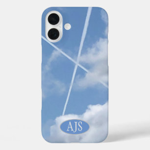 Coque Pour iPhone 16 Plus Scottish Saltire in Aircraft Trails in Sky.