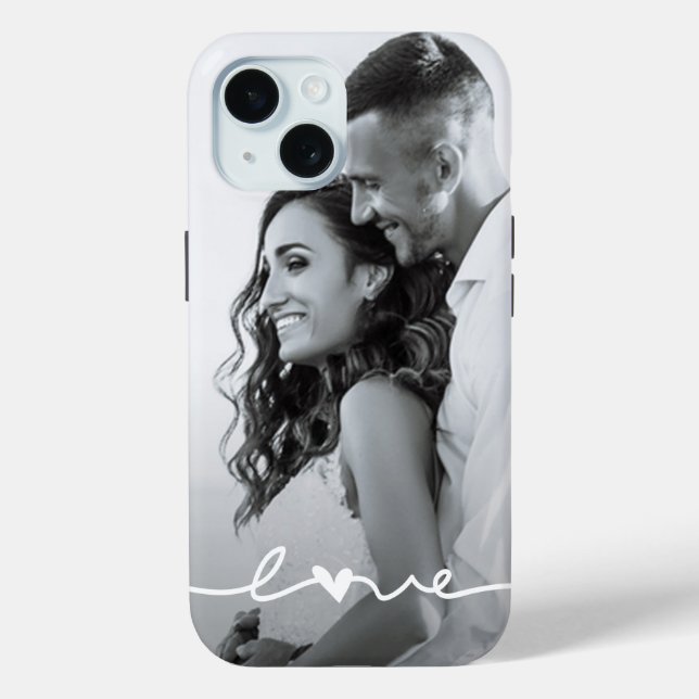 Coques Case-Mate iPhone Script d'amour photo personnalisé (Verso)