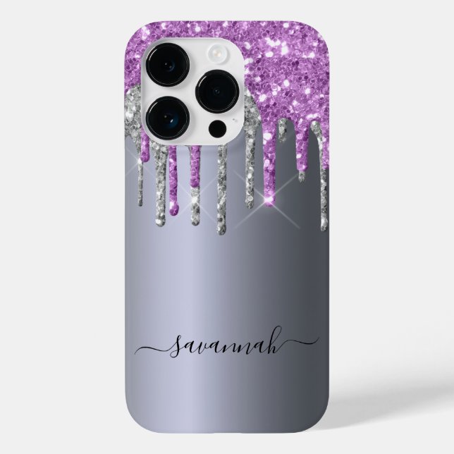 Coques Case-Mate iPhone Script de nom de gouttes de parties scintillant vi (Verso)