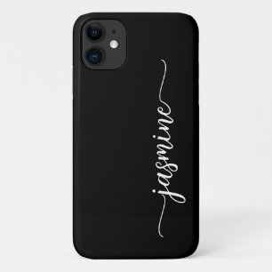 Case-Mate iPhone Case Script de nom de monogramme noir minimaliste pour