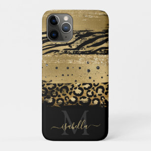 Case-Mate iPhone Case Script de Parties scintillant d'or moderne Monogra