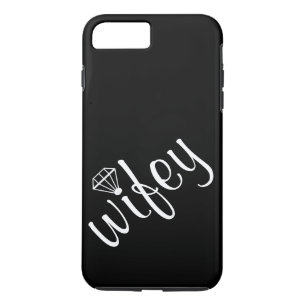 Coque iPhone 8 Plus/7 Plus Script et diamant Black Wifey personnalisé
