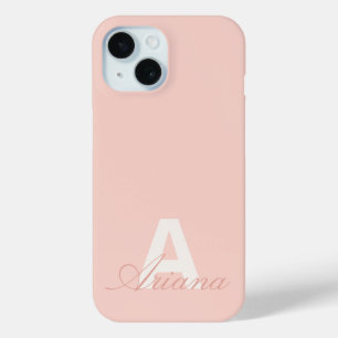 Coque Case-Mate iPhone Script Feminine Rose-Bleu Moderne Monogramme