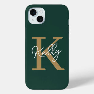 Coque Case-Mate iPhone Script moderne Emerald Green Gold