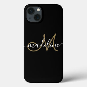 Case-Mate iPhone Case Script moderne Monogramme Or noir
