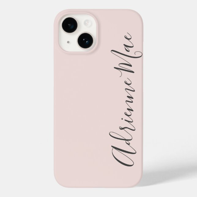 Coques Case-Mate iPhone Script moderne personnalisé rose pâle (Verso)