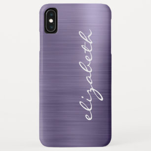 Case-Mate iPhone Case Script personnalisé en métal brossé lavande