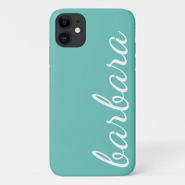 Coques Case-Mate iPhone Script tendance à la menthe verte personnalisé (Dos)